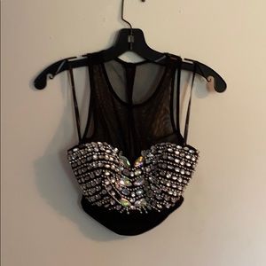 Two piece black homecoming dress